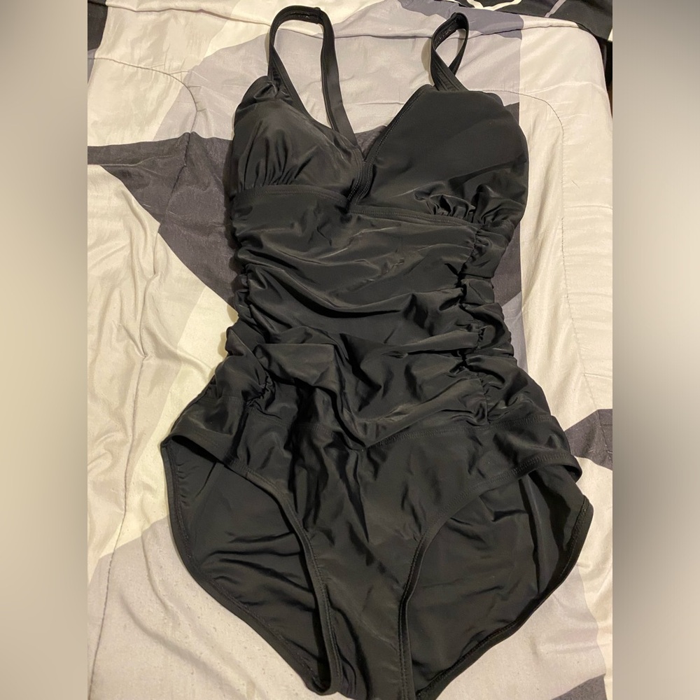 One piece swimsuit! It’s plus size.
